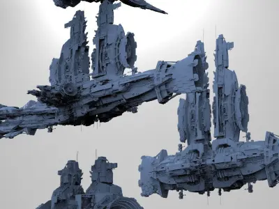 Sci-Fi Droid Prowler Ship Collection Pack 3D 3D model