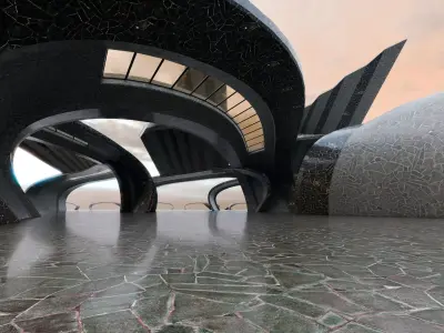 Parametric Architectural Passage- Architectural Background- V2U5 Low-poly 3D model