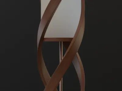 Spiral floor lamp Low-poly 3D model