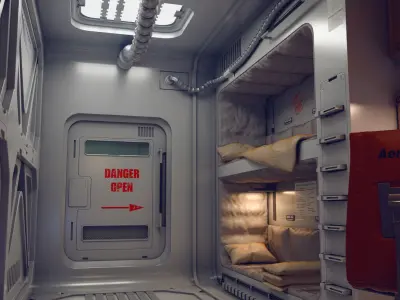 sci fi rooms and textures 3D model