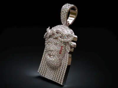 Jesus diamond  Hip Hop  pendant-2 3D print model