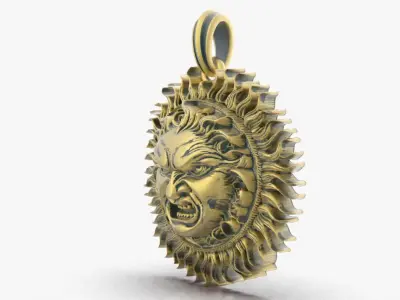 The angry radiant Sun 3D print model