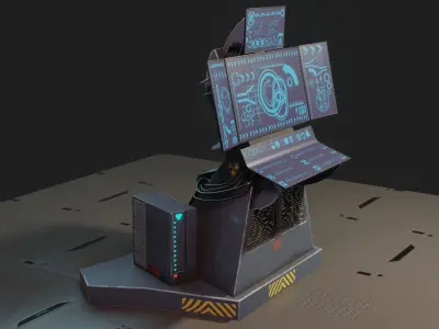 Science Fiction Computer Console Low-poly 3D model