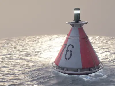 Buoy River RB-4-01 Divide Mark Low-poly 3D model