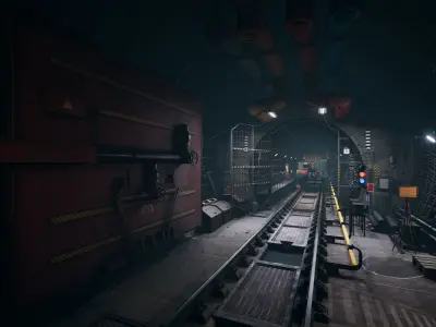 Modular Underground Tunnels for UE Low-poly 3D model