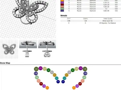 Butterfly Earring Studs  3D print model