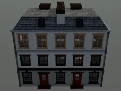 laos Game Building 5 european style  Low-poly 3D model