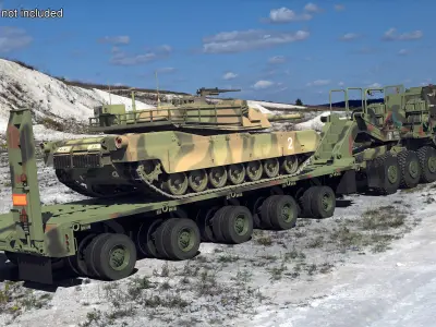  Military Tank Transport Truck Oshkosh M1070 with M1 Abrams 