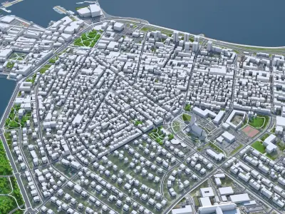 Reykjavik City Iceland Low-poly 3D model