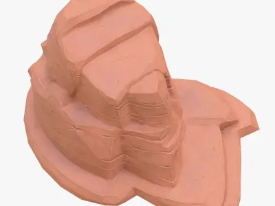 Cartoon stone 4 3D model