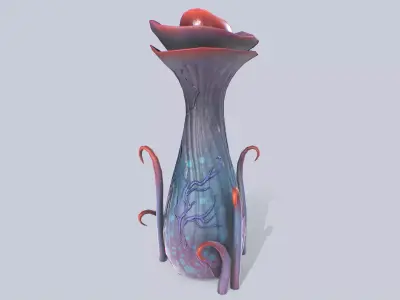 Alien plant Low-poly 3D model
