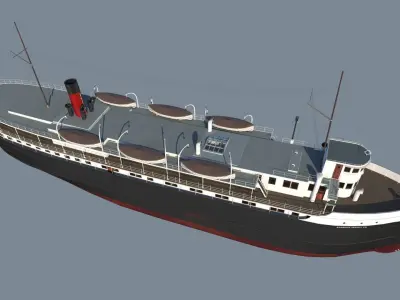 SS Wisconsin steamer ship 3D model
