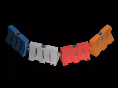 roadblock barricade Low-poly 3D model