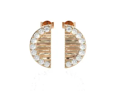 Half Circle Light wt Pendant Earrings Set 3dm stl renders 3D print model