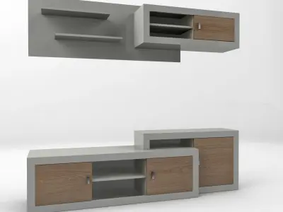 RAck Tv Low-poly 3D model