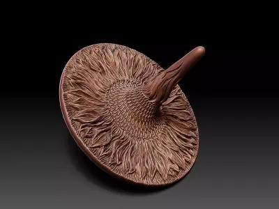 Sunflower Spinning Top 3D print model