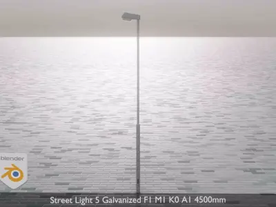 Street Light 5 Galvanized F1 M1 K0 A1 4500mm  Low-poly 3D model