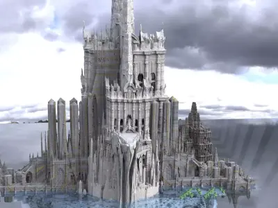 Ancient Hydronics system Temple 3D model