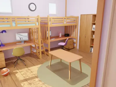Children room 2person type 3D model