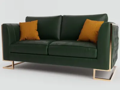 Vintage Sofa Low-poly 3D model