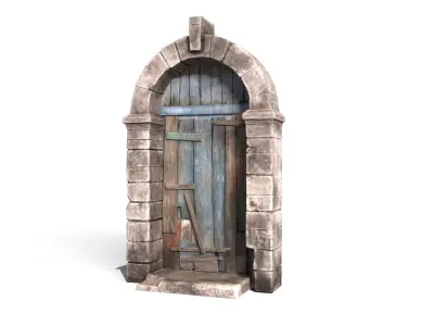 Old Medieval Door Low-poly 3D model