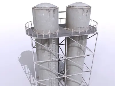 Water Tanks Pack 2 Low-poly 3D model