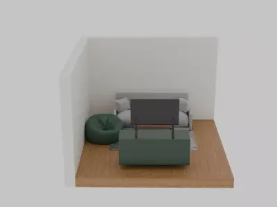 Modern Living Room Interior Setup  3D model