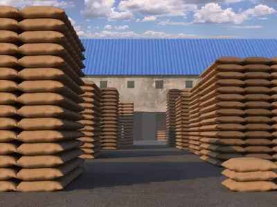 Realistic Warehouse Scene 3D Model in Blender 3D model
