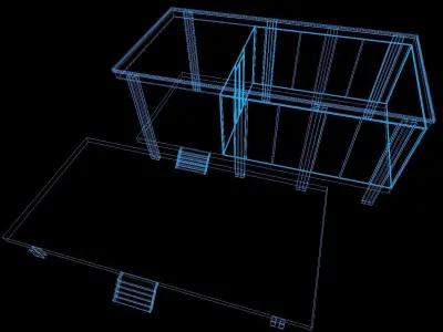 Farnsworth House Low-poly 3D model