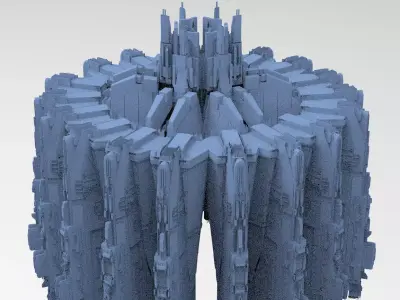 Sci-Fi dark Platforms 8  3D model