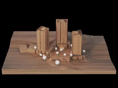 Residential Buildings 3d maquette 3D model