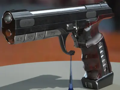 Concept Sci-Fi Pistol Low-poly 3d model Low-poly 3D model