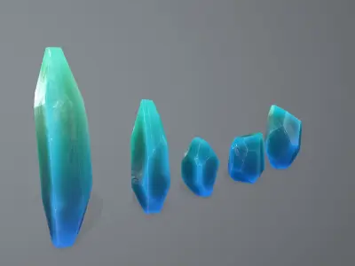 Crystal Set Low-poly 3D model