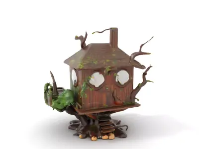Enchanted Treehouse model pack Low-poly 3D model
