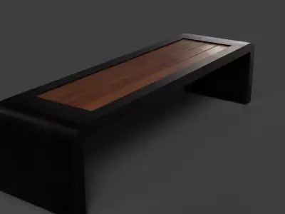 bench Free low-poly 3D model 5