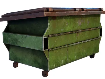 Rusty Dumpster Low-poly 3D model