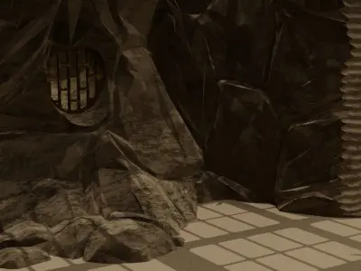 Jabbas Throne Room - Set 9 - Rancor Cave 1-18 scale Kenner 3D print model