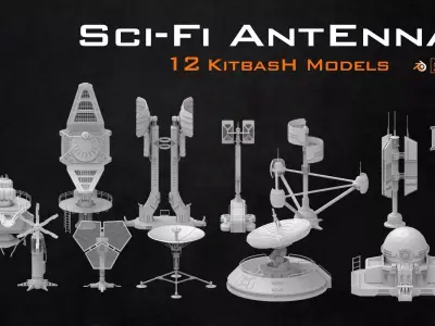 Sci-fi Antenna 3D model