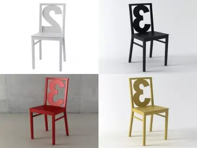 Chairs number chair 3D model
