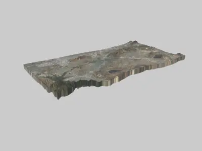 Riverside City Low-poly 3D model