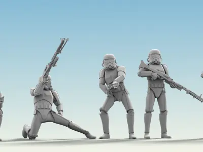 10 Figure Stormtrooper Printable Set-03 3D model