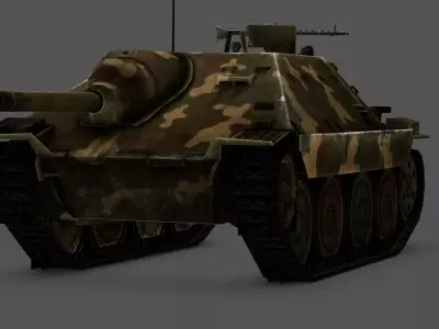 Hetzer Tank 3D Model Low-poly 3D model