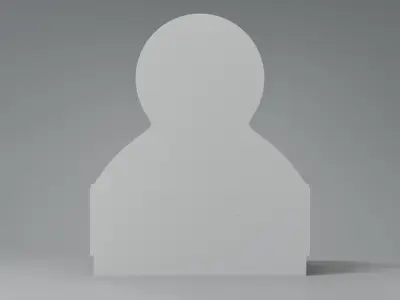 3D model of a vintage dresser with round mirror three drawers 3D model