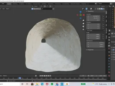 tunnel computer screen showing 3D model