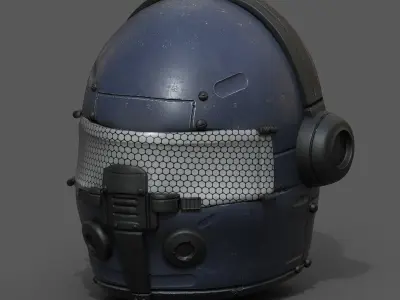 Helmet scifi fantasy military combat  Low-poly 3D model