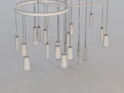 Hollyhunt Clock Chandelier 3D model