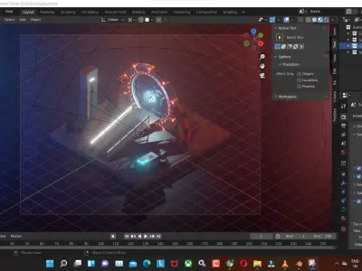 stargate low poly model render in blender  Low-poly 3D model
