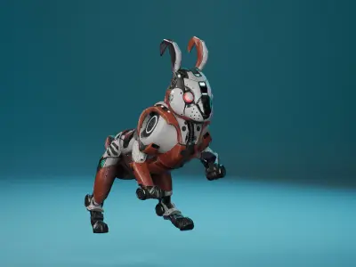 SciFi Rabbit Low-poly 3D model