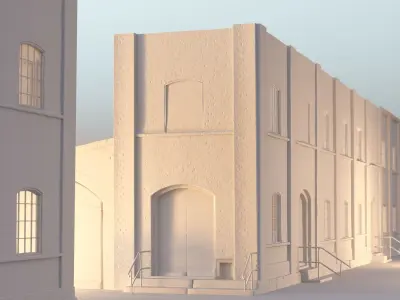 Facade old stone building 001 Kit Collection Low-poly 3D model