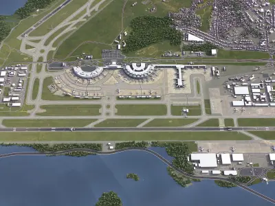 Rio De Janeiro Airport Low-poly 3D model
